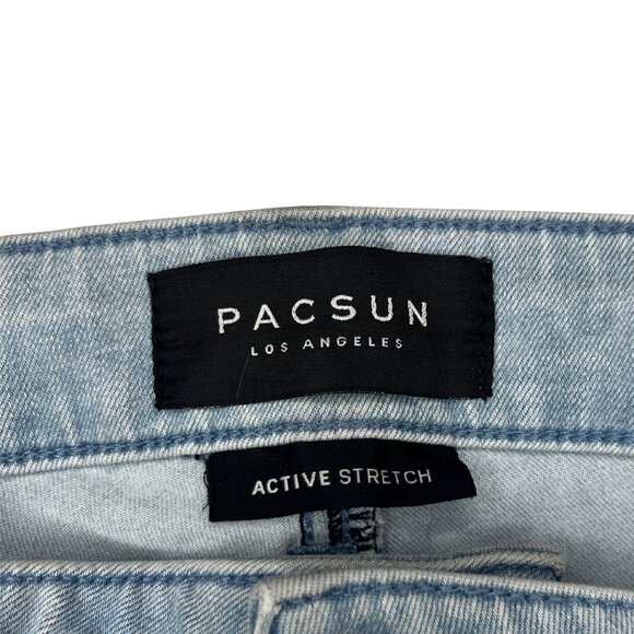 PacSun Active Stretch Skinny Jeans Light Wash Men's 32x32 Soft Denim Casual - Picture 3 of 15